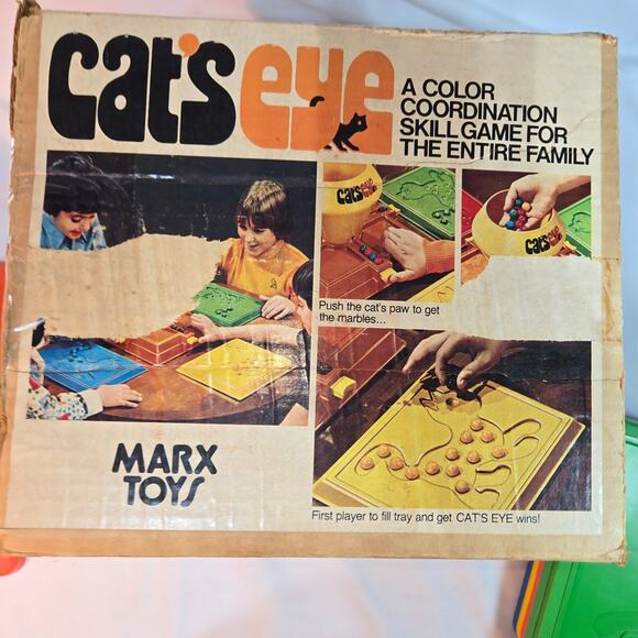 Marx Toys Cats Eye Marble Game Original Box Marble Machine Game Boards - Picture 16 of 16